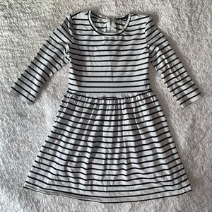 Striped three quarter sleeved dress